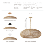 Maldives Rattan Pendant Light - Handwoven Cane Rattan