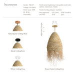 Molokai Seagrass Pendant Light - Handwoven Organic Seagrass