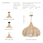 Naval M Rattan Pendant Light - Handwoven Cane Rattan