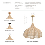 Nava L Rattan Pendant Light - Handwoven Cane Rattan