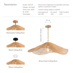San Clemente Rattan Pendant Light - Handwoven Cane Rattan