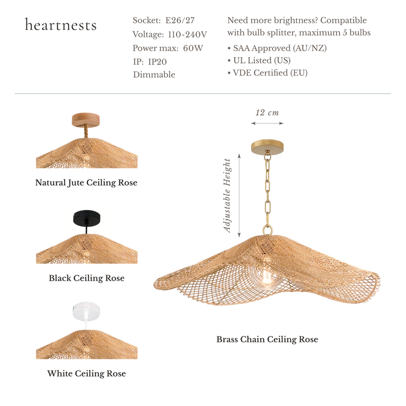 Saint Clemente Rattan Pendant Light - Handwoven Cane Rattan