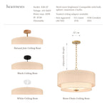Santa Barbara Rattan Pendant Light - Handwoven Cane Rattan Ceiling Lamp