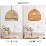 Timea Rattan Pendant Light - Handwoven Cane Rattan Dome Pendant Lamp